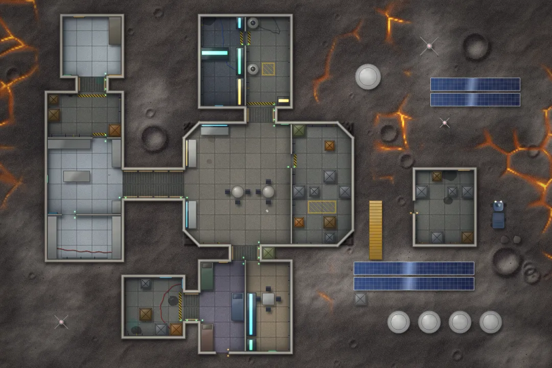 Free Sci-Fi Battle Maps & Map Library · Derelict Maps